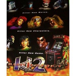 Killer Instinct 2 Arcade POSTER 1995 Original NOS Video Game 28 X 22 Art